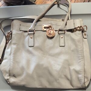 Michael Kors Grey Leather Tote Bag